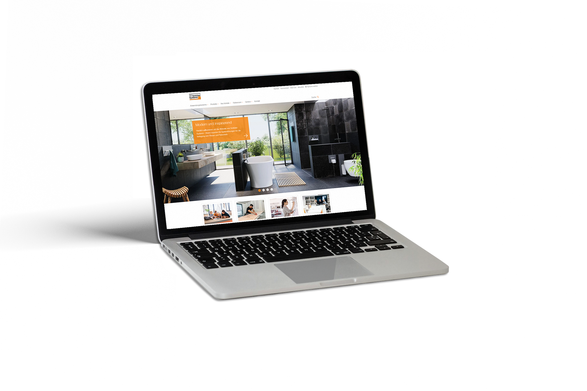 Screenshot of the Schlüter Systems Website 