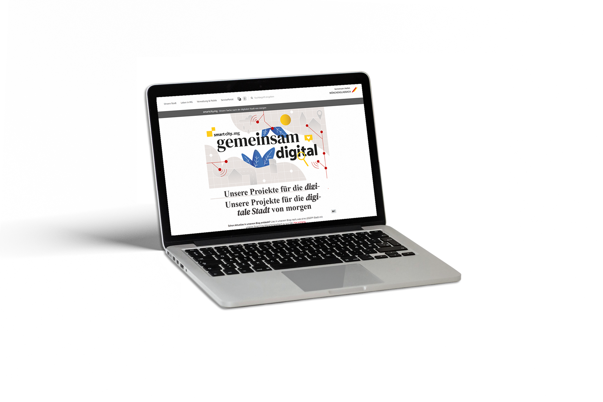 Screenshot der Webseite der Stadt Mönchengladbach