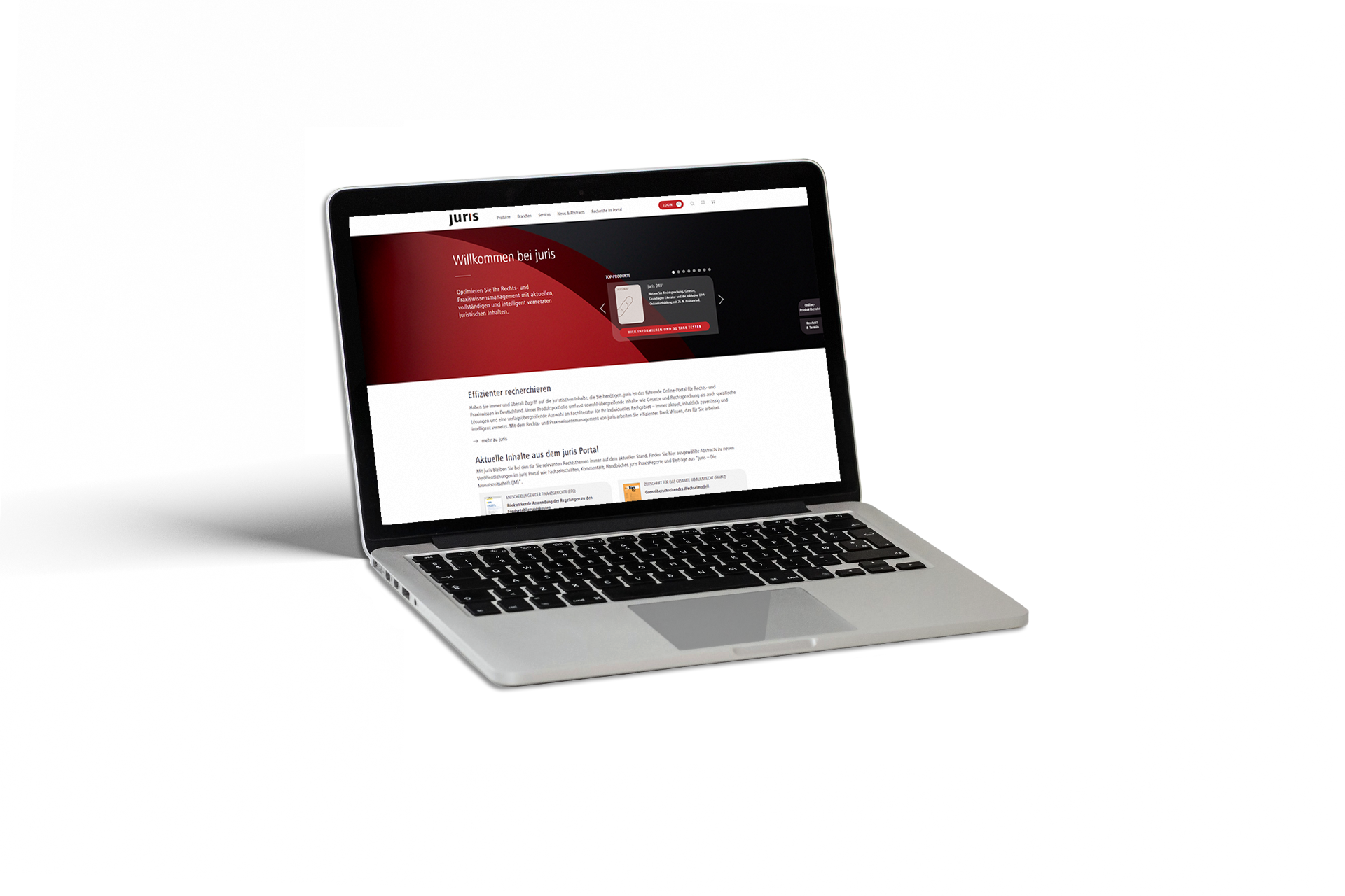 Screenshot of the Juris Website