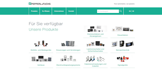 Image snippet from the Pepperl+Fuchs-Explosion website