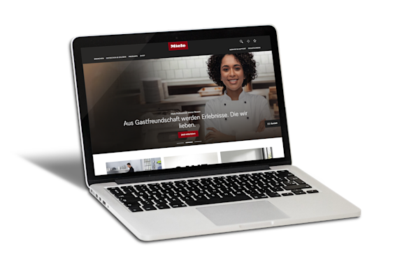 Screenshot der Miele B2B Portal Webseite Screenshot der Miele B2B Portal Webseite