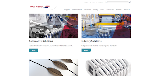 Website Ausschnitt von Knauf Interfer